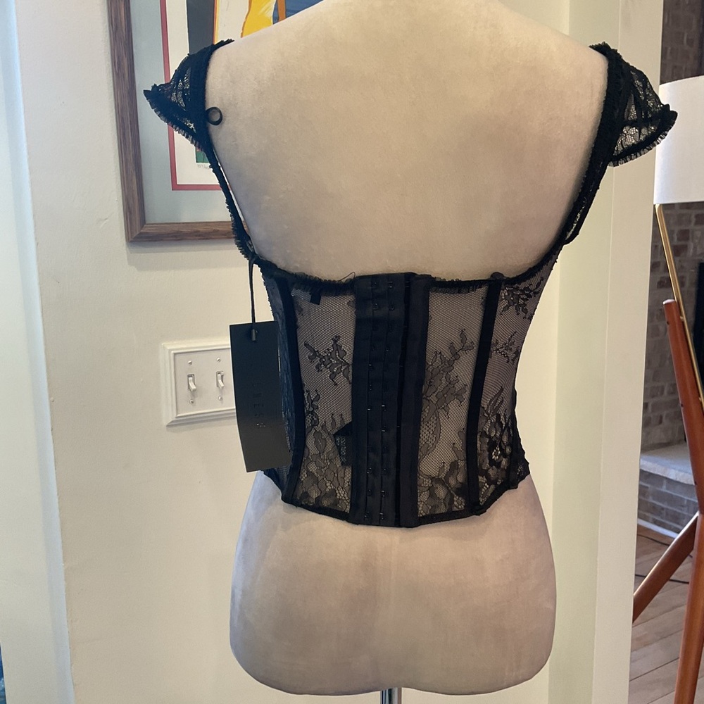 Lioness Black Sheer Lace Bustier Tank - Picture 9 of 13